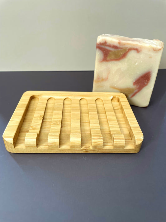 Bamboo waterfall soap dish